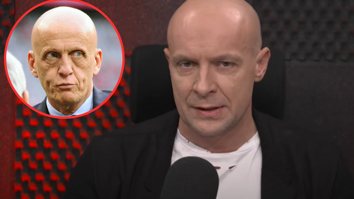 Szymon Marciniak, w kółku Pierluigi Collina