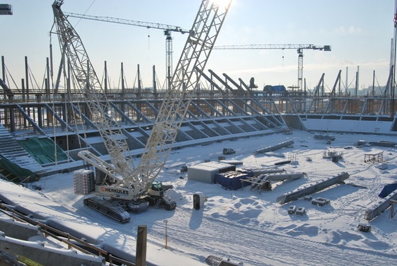 Budowa Stadionu na Euro 2012 w Gdańsku  (luty 2010)  (fot. Michał Kruszyński, BIEG)