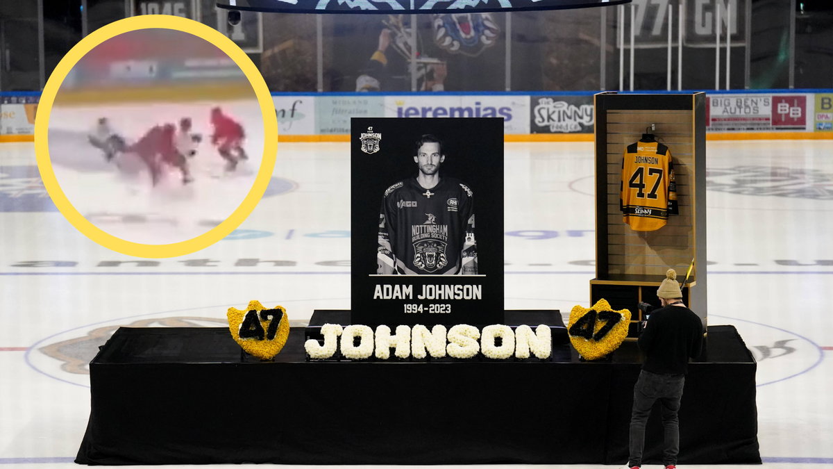 Nottingham Panthers upamiętniło tragicznie zmarłego Adama Johnsona (w ramce moment wypadku)