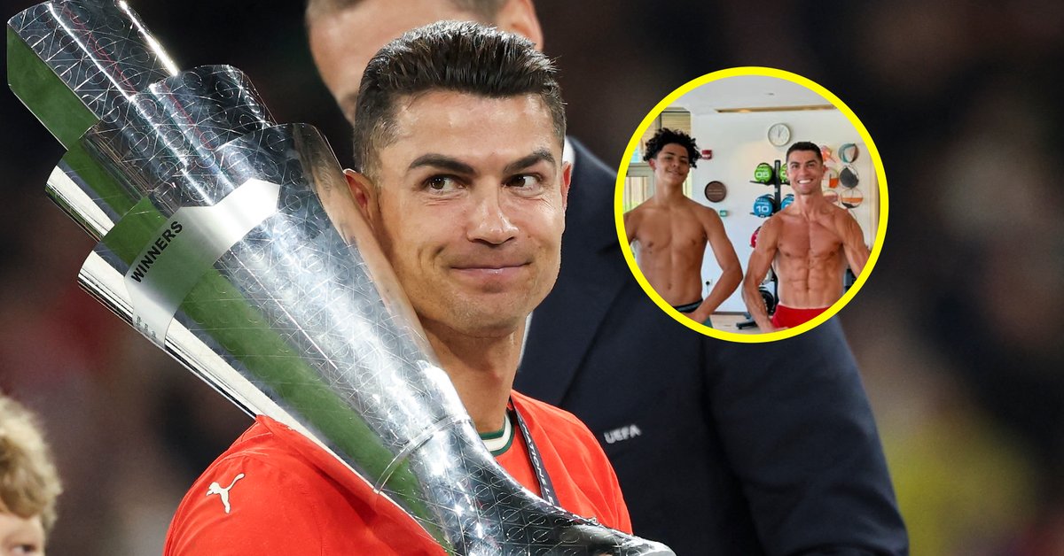 Cristiano Ronaldo pręży mięśnie razem z synem. Zdjęcia hitem! Fani zwrócili uwagę na jedno