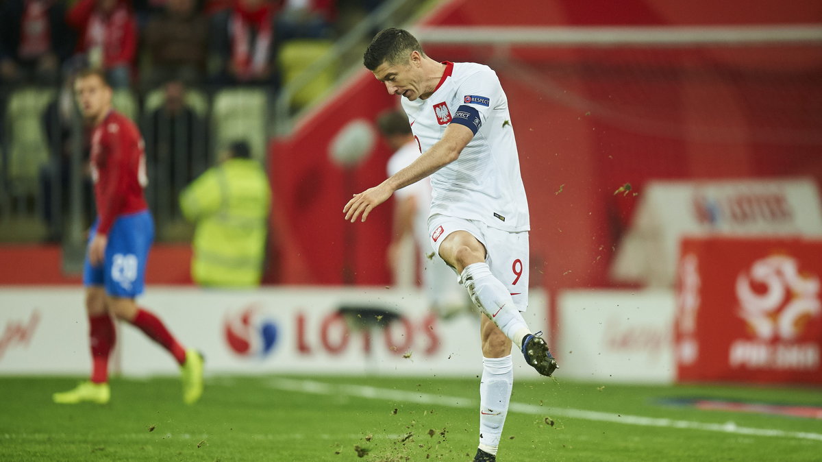 Robert Lewandowski w meczu Polska – Czechy