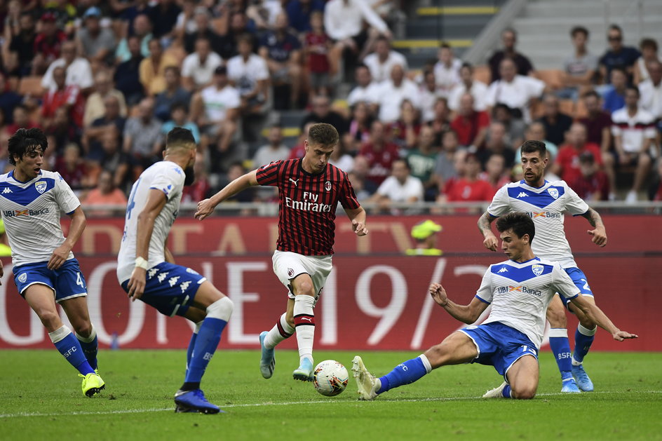 Krzysztof Piątek (AC Milan), Jhon Chancellor i Andrea Cistana (Brescia)