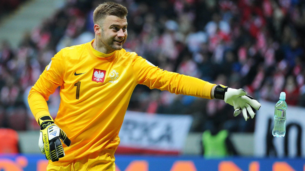 Artur Boruc podczas meczu Polska - San Marino