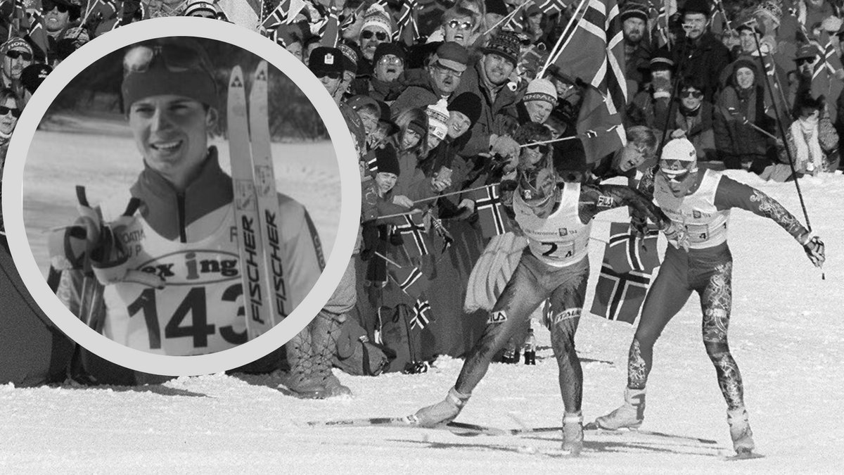Bieg narciarski na igrzyskach w Lillehammer 1994 (w ramce Antonio Racki)