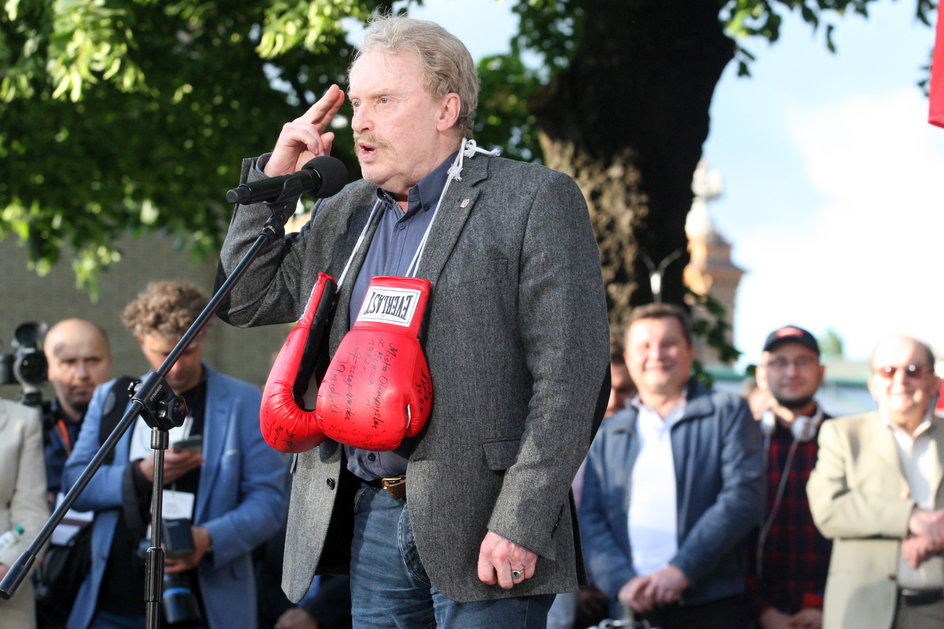 Olbrychski podczas odsłonięcia pomnik na cześć Stamma