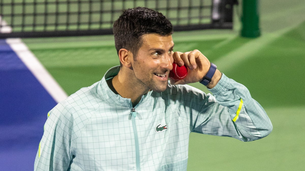 Novak Djoković podczas turnieju w Dubaju