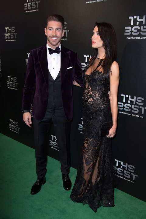 Pilar Rubio i Sergio Ramos na gali FIFA w 2017 roku