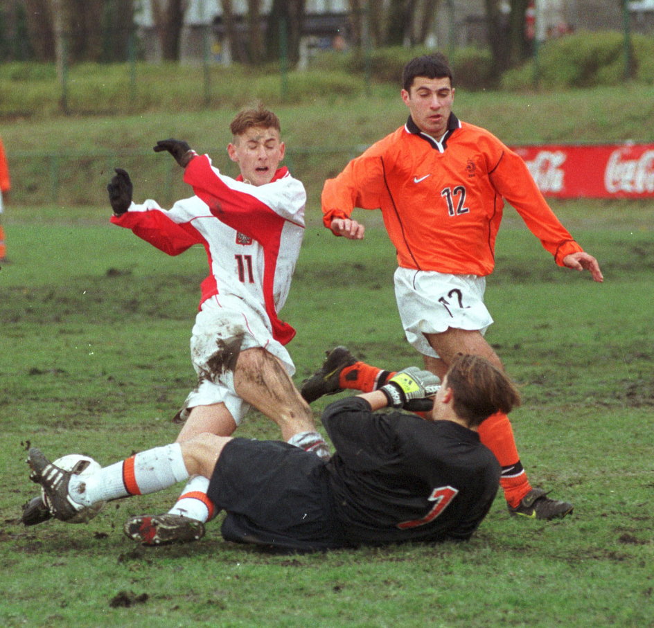 Michał Janicki w meczu drużyn U-16 Polska – Holandia (1998 r.)