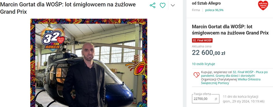 Marcin Gortat, lot śmigłowcem na żużlowe Grand Prix