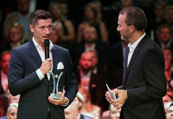 Robert Lewandowski na gali Sportbild Award w Hamburgu