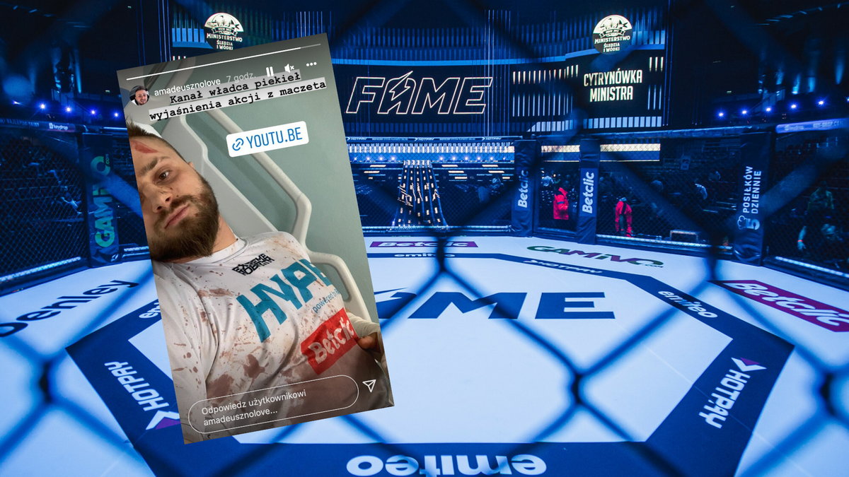 Klatka MMA na gali Fame MMA 12 (screen: Instagram/@amadeusznolove)