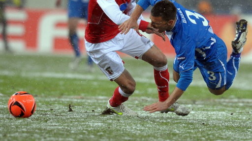 Kadr z meczu Lech Poznań - Sporting Braga