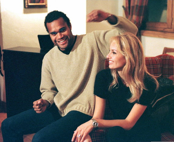 Christian Karembeu i Adriana Sklenarikova w 1997 r.