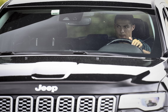 Cristiano Ronaldo w swoim Jeepie