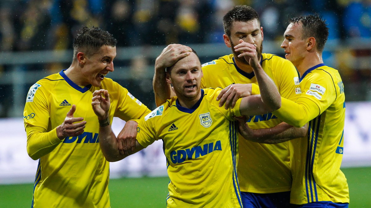 Pilka nozna. Ekstraklasa. Arka Gdynia - Jagiellonia Bialystok. 22.10.2017