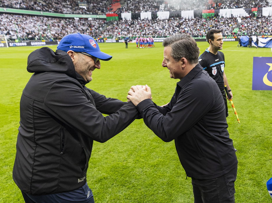 Marek Papszun i Kosta Runjaić przed meczem Legii z Rakowem (3:1)