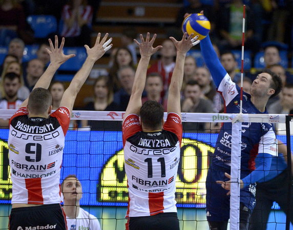 SIATKÓWKA LIGA POLSKA ASSECO RESOVIA ZAKSA KĘDZIERZYN  (Dmytro Pashytskyy Fabian Drzyzga Kevin Tillie )