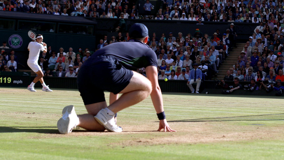 Chłopiec do podawania piłek na Wimbledonie