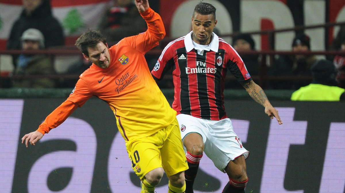 Milan - Barcelona: Lionel Messi (L)