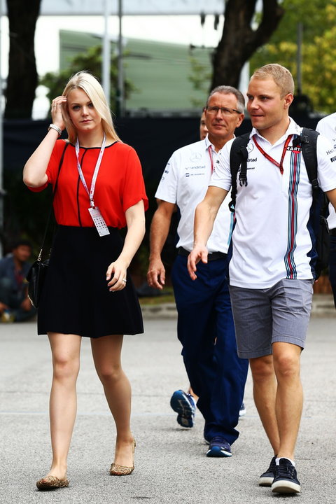 Valtteri Bottas z żoną Emilią