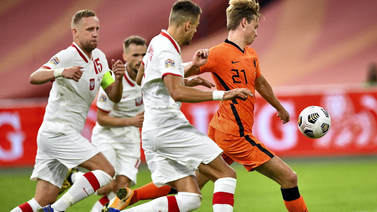 Kamil Glik, Tomasz Kędziora, Jan Bednarek i Frenkie de Jong