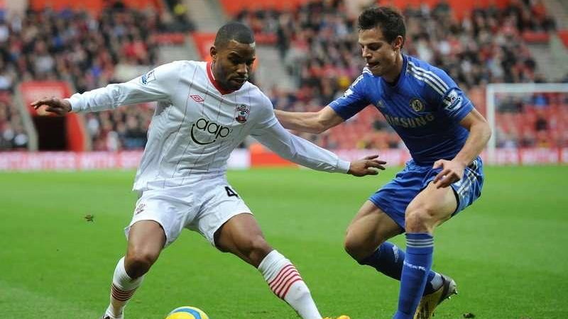 Puchar Anglii: Southampton - Chelsea Jason Puncheon i Cesar Azpilicueta