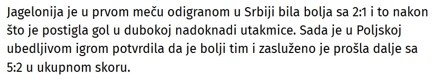 Servizio serbo dopo la partita dello Jagiellonia Białystok