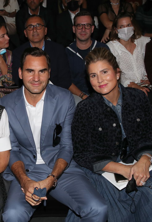 Roger Federer z żoną Mirką w 2021 r.
