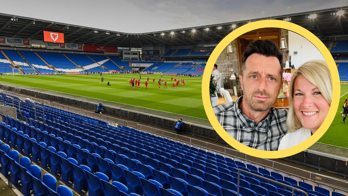 Stadion Cardiff City (w ramce Jason Bowen z żoną)