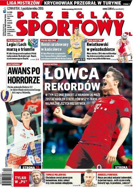 okładka "Przeglądu Sportowego" 1 października 2015