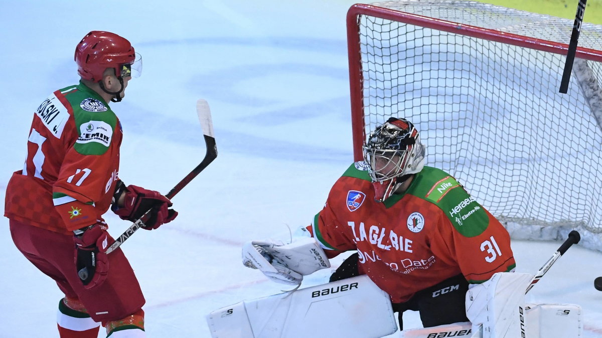 Stephan Csamango (Cracovia) oraz Jakub Jaskólski i Rafał Radziszewski (Zagłębie Sosnowiec)