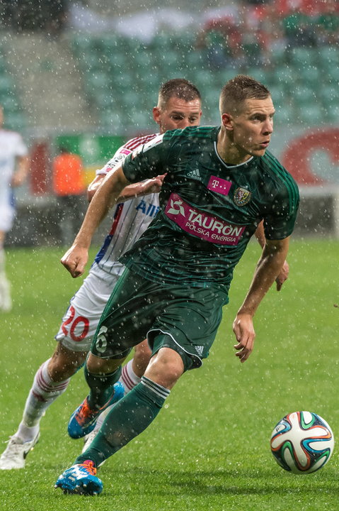 PIŁKA EKSTRAKLASA ŚLĄSK WROCŁAW GÓRNIK ZABRZE ( Mateusz Zachara Tomasz Hołota )