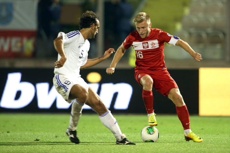 Alessandro Della Valle kontra Jakub Błaszczykowski w meczu San Marino - Polska (2013 r)