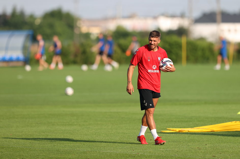 Lukas Podolski na treningu.