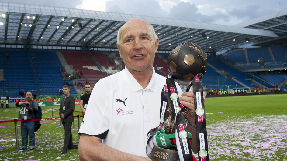 Orest Lenczyk - mistrz Polski ze Śląskiem Wrocław 2011