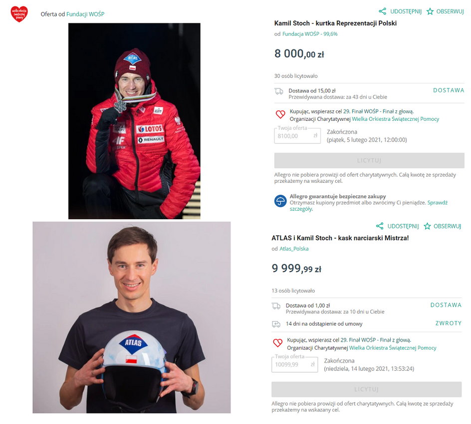 Kamil Stoch dla WOŚP