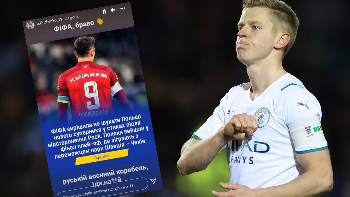 Ołeksandr Zinczenko zareagował na decyzję FIFA słynnym cytatem (instagram.com/o.zinchenko_11)