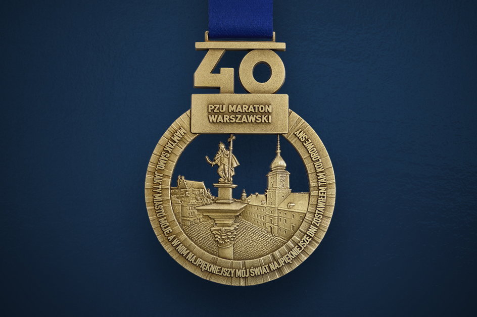 Na każdego, kto ukończy 40. edycję Maratonu Warszawskiego będzie czekał efektowny medal