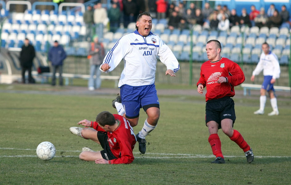 Michał Janicki w barwach Hutnika Kraków przeciwko Wisłoce Dębica (2008 r.)