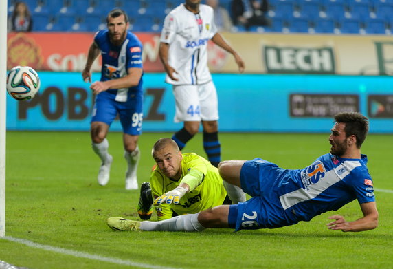 PIŁKA NOŻNA LIGA POLSKA LECH POZNAŃ ZAWISZA BYDGOSZCZ (Grzegorz Sandomierski Maciej Wilusz)