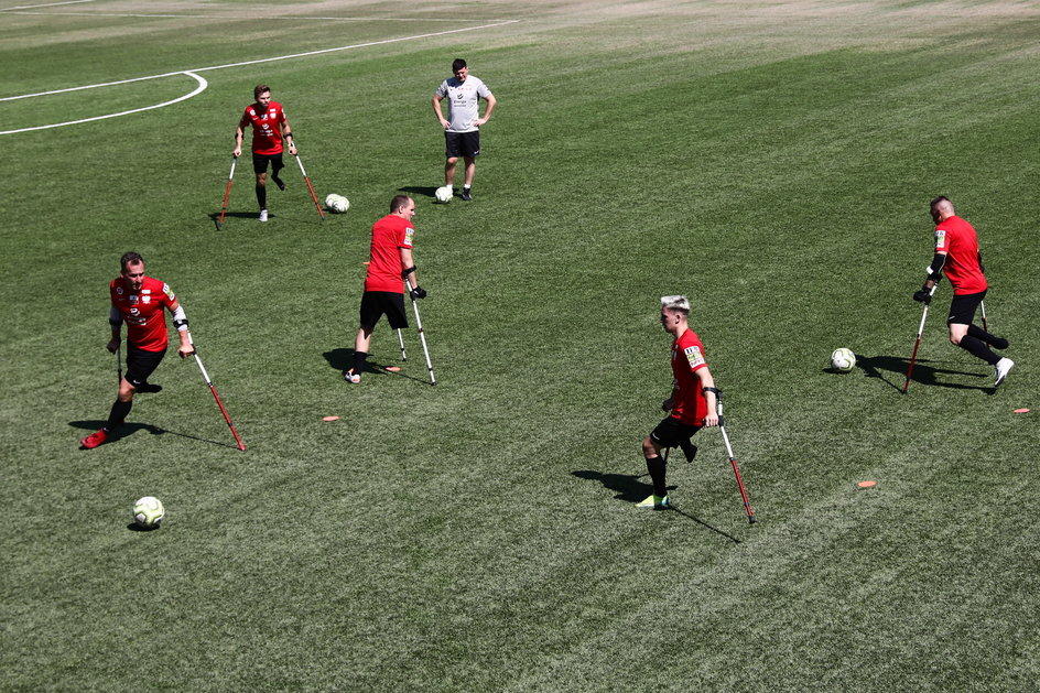 Stadion KS Prądniczanka Kraków. Trening reprezentacji Polski w amp futbolu