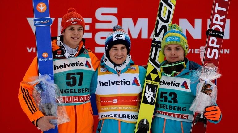 Kamil Stoch, Andreas Wellinger i Jan Ziobro