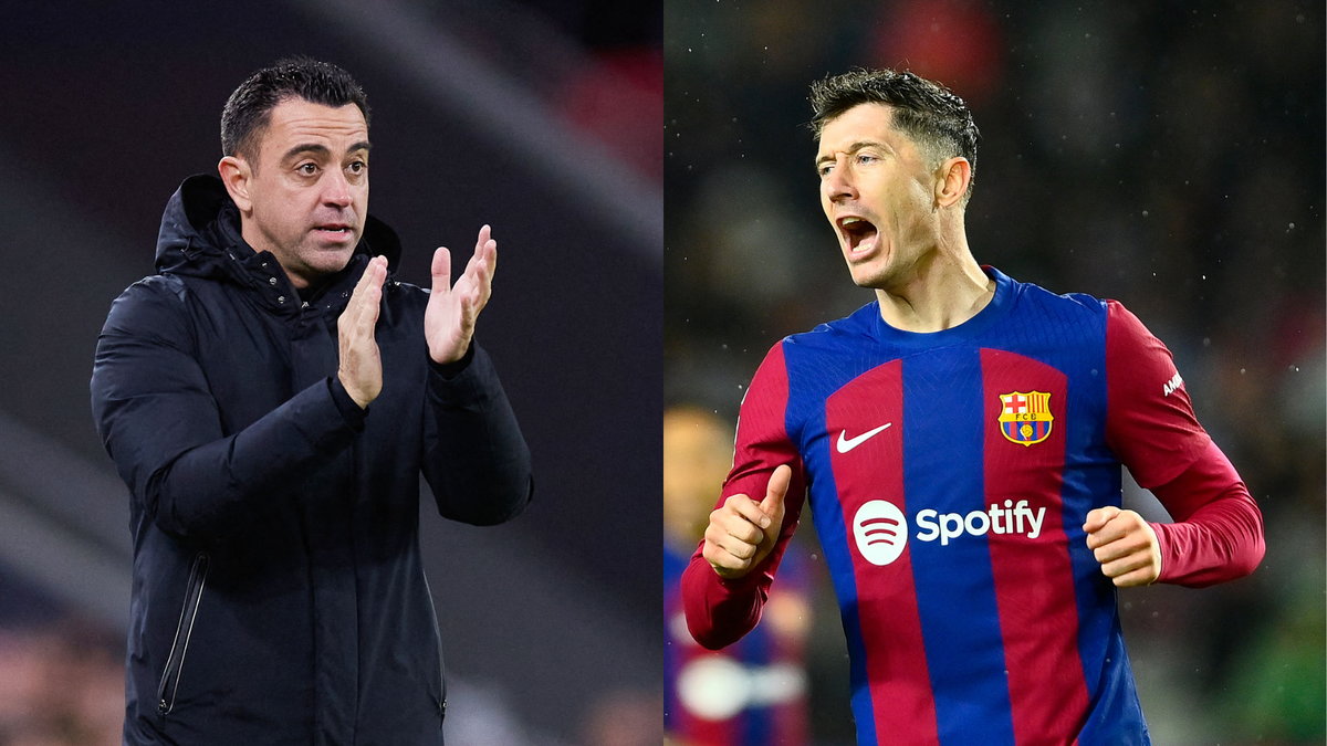 Xavi i Robert Lewandowski