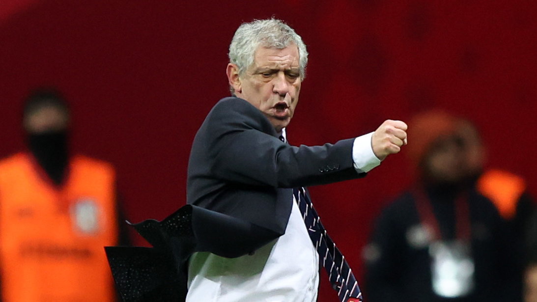 Fernando Santos podczas meczu Polska - Albania