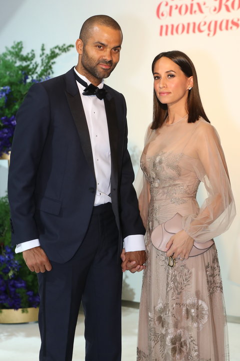 Tony Parker z żoną Axelle Francine