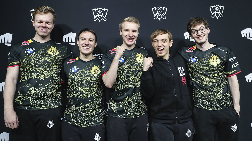 G2 Esports na Worlds 2020. Od lewej: Wunder, Perkz, Jankos, Caps, Mikyx