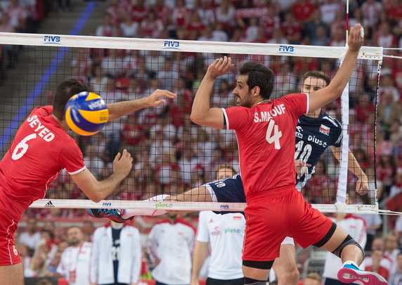 SIATKÓWKA FIVB MISTRZOSTWA ŚWIATA 2014 POLSKA IRAN (Mariusz Wlazły Mousavi Eraghi Seyed Mohammad Mir Saeid S. Marouf )