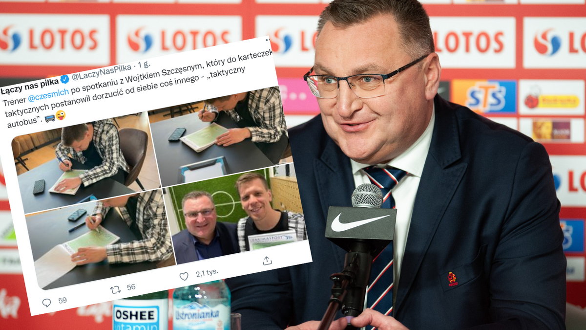 Czesław Michniewicz przygotowuje się na mecz z Rosją (twitter.com/LaczyNasPilka)