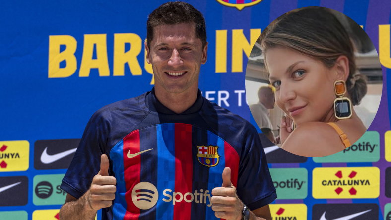 Robert Lewandowski podczas oficjalnej prezentacji w FC Barcelona