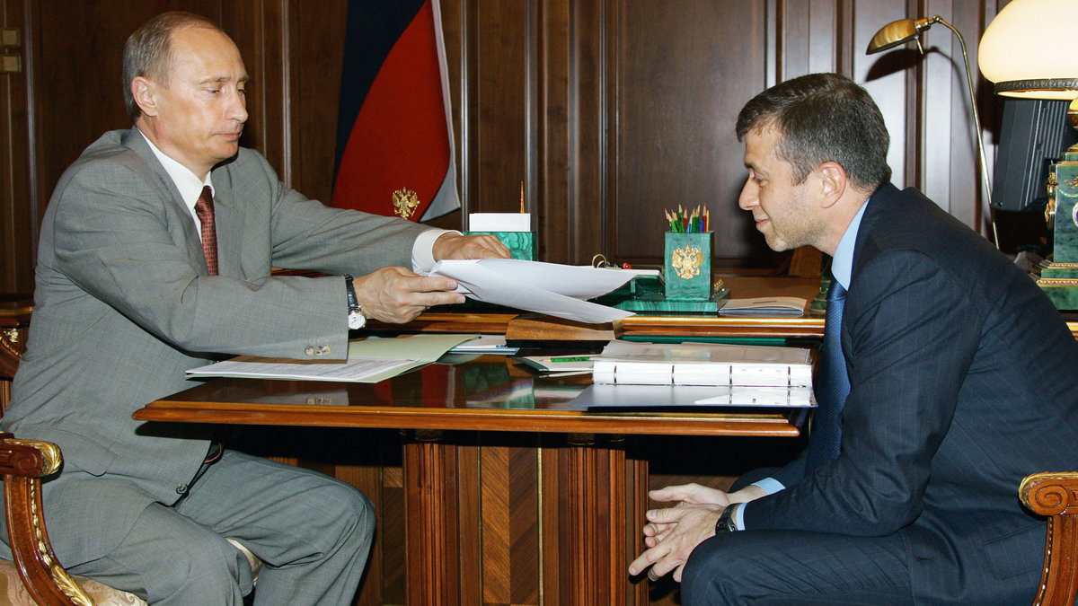 Roman Abramowicz na spotkaniu z Władimirem Putinem w 2005 r.